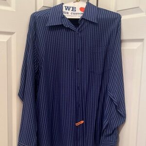 Blue & Black Print Bugatchi Dress Shirt